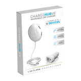 ChargeHub V6 - 6-Port USB Shareable Car Charger with Detachable Hub | MaxStrata®