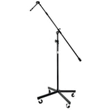 On-Stage Stands Tripod Studio Mic Boom with 7" Mini Boom Extension and Casters (SB96+) | MaxStrata®