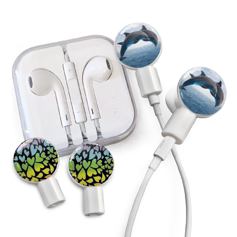 dekaSlides - Earbuds + 2 Pairs Graphics - Watercolor Sunset & Tropical Skull | MaxStrata