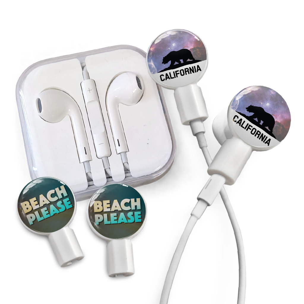 dekaSlides - Earbuds + 2 Pairs Graphics - Cali Bear & Beach Please | MaxStrata