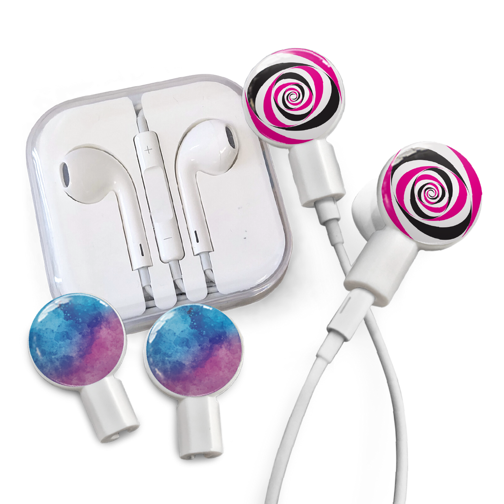 dekaSlides - Earbuds + 2 Pairs Graphics - Lollipop & Watercolor Sky | MaxStrata