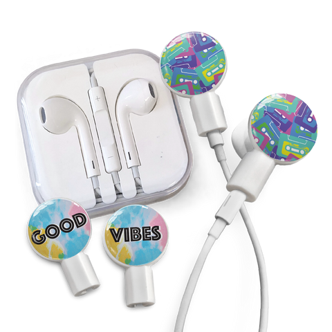 dekaSlides - Earbuds + 2 Pairs Graphics - Lollipop & Watercolor Sky | MaxStrata