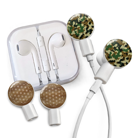 dekaSlides - Earbuds + 2 Pairs Graphics - Forest Camo & Flower of Life | MaxStrata