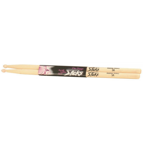 On-Stage Sticks American Hickory Drum Sticks (2B, Wood Tip, 12pr) | MaxStrata®