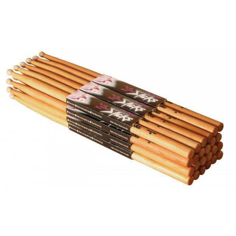 On-Stage Sticks American Hickory Drum Sticks (5A, Wood Tip, 12pr) (AHW5A) | MaxStrata®