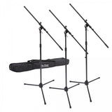 On-Stage Stands Three Euro Boom Mic Stands with Bag (MSP7703) | MaxStrata®