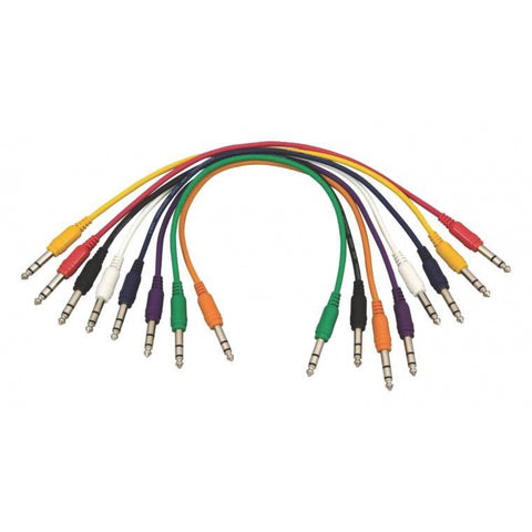On-Stage Stands Straight Patch Cables (TRS-TRS, 8-pack) (PC18-17TRS-S) | MaxStrata®