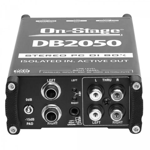 On-Stage Stands Active Stereo Multimedia DI Box (DB2050) | MaxStrata®