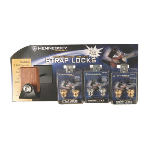 On-Stage Hennessey Hennessey™Strap Lock Wall Display (NSLD-1000) | MaxStrata®