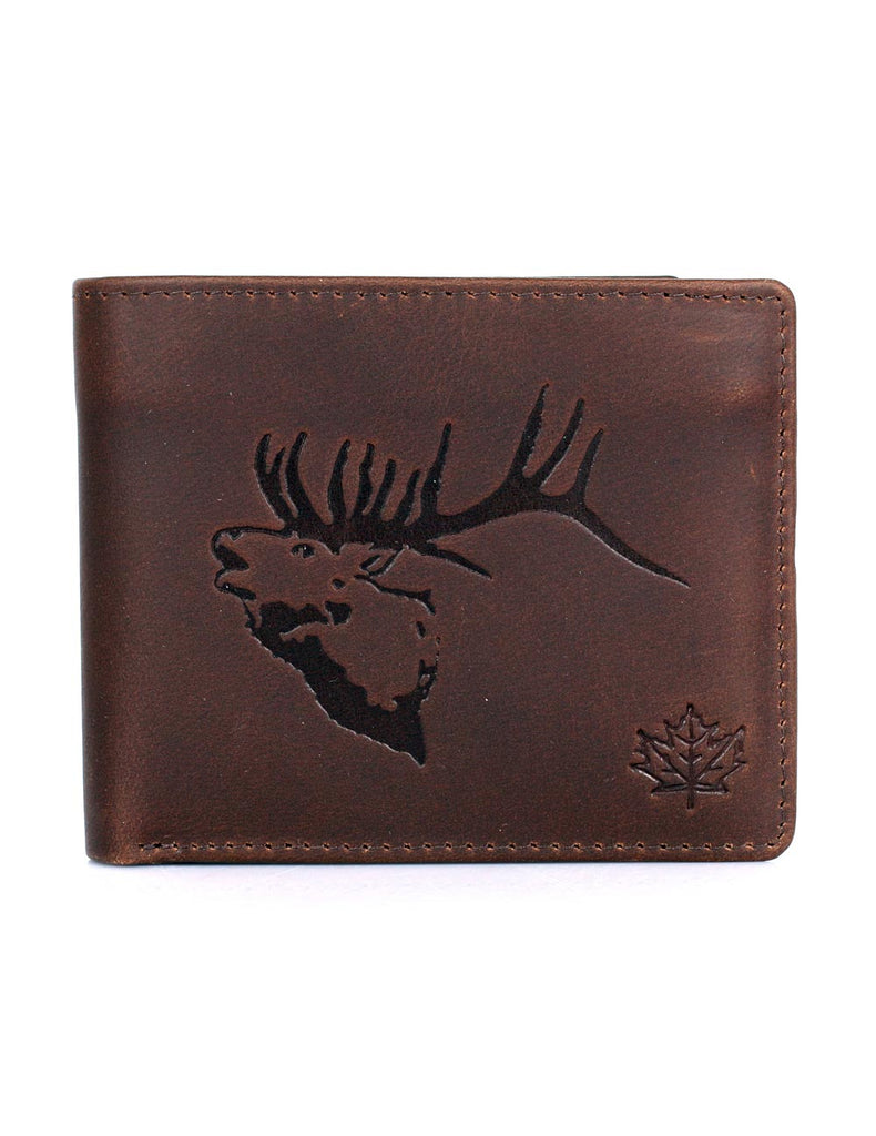 Karla Hanson CANADA WILD Men's Hunter Leather Wallet - Elk Stag | MaxStrata®
