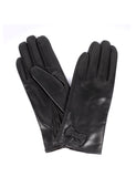 Karla Hanson Women's Deluxe Leather Touch Screen Gloves with Bow - Black | MaxStrata®