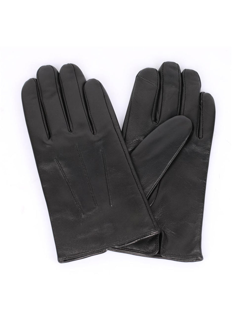 Karla Hanson Men's Genuine Leather Touch Screen Gloves - Black | MaxStrata®