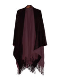 Karla Hanson Women's Reversible Knit Poncho Shawl | MaxStrata®