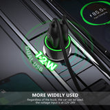 Reiko 12W 2.4A Dual USB Car Adapter in Black | MaxStrata