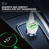 Reiko 18W PD & USB-A Car Adapter in White | MaxStrata