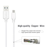 Reiko 5Ft Round Cable for Type-C 1.5A in White | MaxStrata