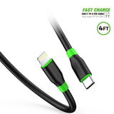 Reiko 4Ft PD Fast Charge USB-C to iPhone Cable Black | MaxStrata