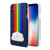 Reiko iPhone X/iPhone XS TPU Design Case with 3D Soft Silicone Poke Squishy Rainbow Cloud | MaxStrata