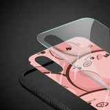 Reiko iPhone X/iPhone XS Hard Glass Design TPU Case with Pink Pig Faces | MaxStrata