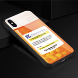 Reiko iPhone X/iPhone XS Hard Glass Design TPU Case with Pill Container in Orange | MaxStrata