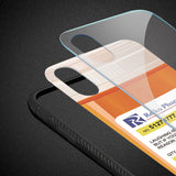 Reiko iPhone X/iPhone XS Hard Glass Design TPU Case with Pill Container in Orange | MaxStrata