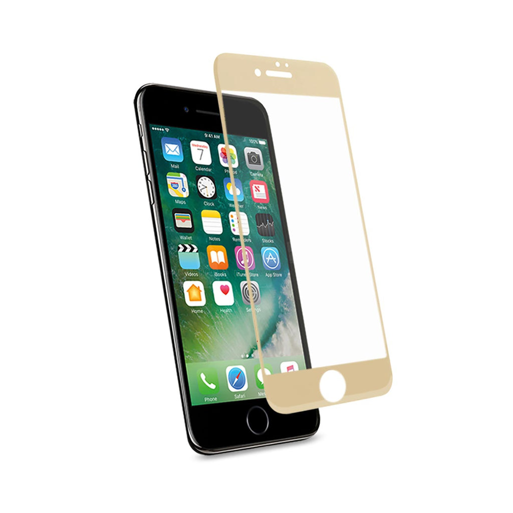 Reiko iPhone 7/8/SE2 3D Curved Full Coverage Tempered Glass Screen Protector in Gold | MaxStrata