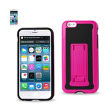 Reiko iPhone 6S/ 6 Hybrid Heavy Duty Case with Vertical Kickstand in Black Hot Pink | MaxStrata