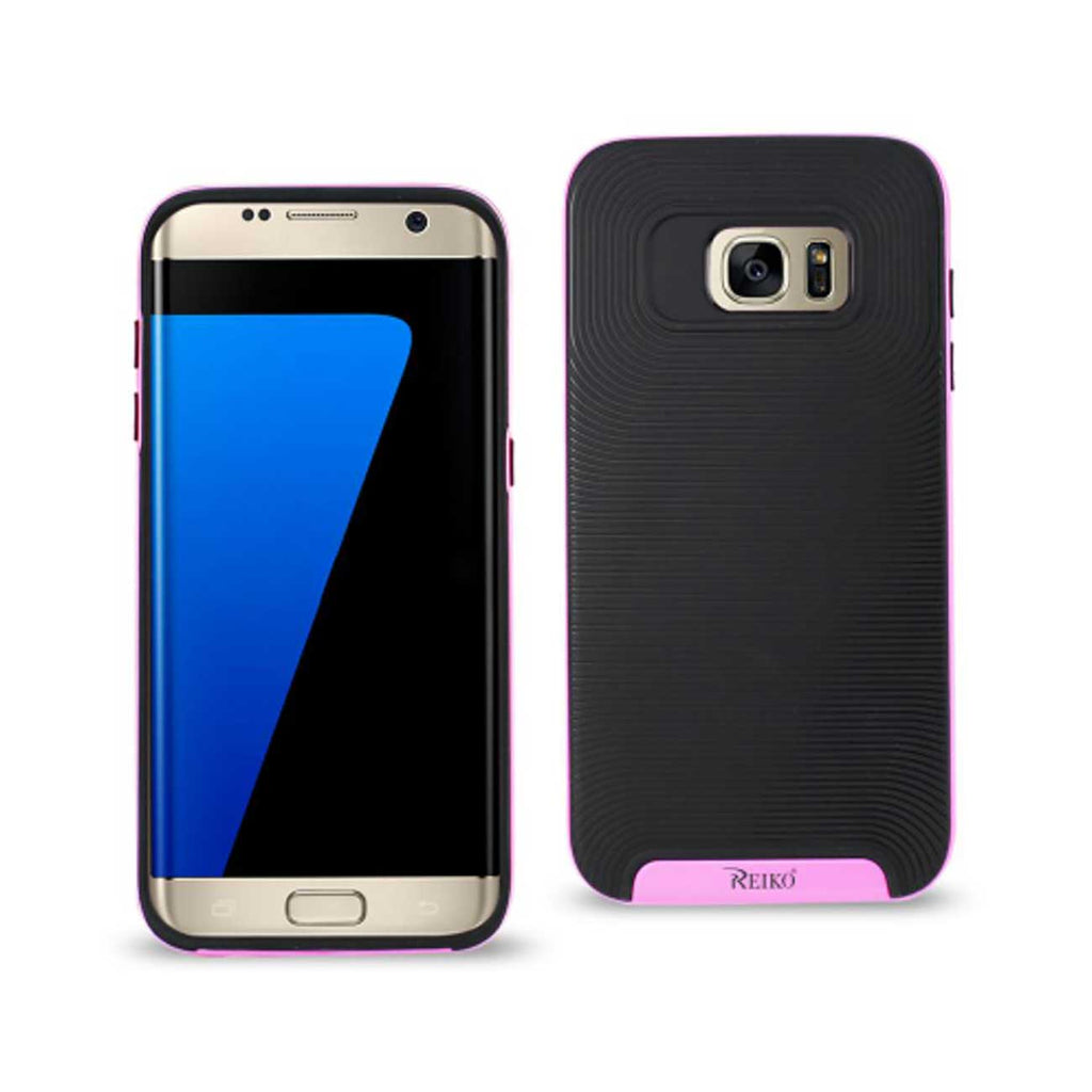 Reiko Samsung Galaxy S7 Slim Armor Case with Bumper Frames in Black Pink | MaxStrata