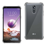 Reiko LG Stylo 4 Clear Bumper Case with Air Cushion Protection in Clear Black | MaxStrata