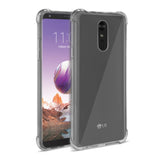Reiko LG Stylo 4 Clear Bumper Case with Air Cushion Protection in Clear Black | MaxStrata