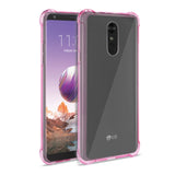 Reiko LG Stylo 4 Clear Bumper Case with Air Cushion Protection in Clear Hot Pink | MaxStrata