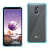 Reiko LG Stylo 4 Clear Bumper Case with Air Cushion Protection in Clear Navy | MaxStrata
