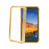 Reiko Samsung Galaxy S7 Active Clear Bumper Case with Air Cushion Protection in Clear Gold | MaxStrata