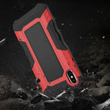 Reiko Apple iPhone XS Max Slim Shockproof Protective Anti-Slip Heavy Duty Case in Black/Red | MaxStrata