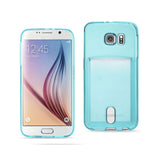 Reiko Samsung Galaxy S6reiko Semi Clear Case with Card Holder in Clear Blue | MaxStrata