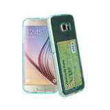 Reiko Samsung Galaxy S6reiko Semi Clear Case with Card Holder in Clear Blue | MaxStrata