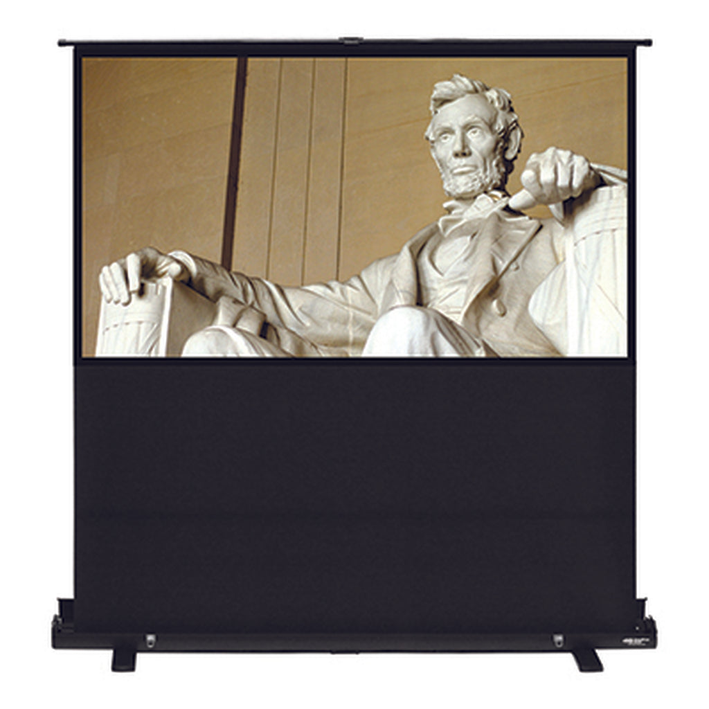 HamiltonBuhl 100" Diag. (49x87) Portable Floor Rising Screen, HDTV Format, Matte White Fabric | MaxStrata®