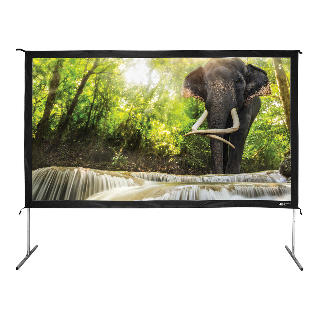 HamiltonBuhl 133" 16:9 HDTV Folding Frame Projector Screen with Deluxe Aluminum Frame, Matte White Fabric and Carry Case | MaxStrata®