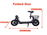 GlareWheel EB-C1PRO Folding Electric Moped - High Speed City Commuting Electric Scooter with Seat | MaxStrata®