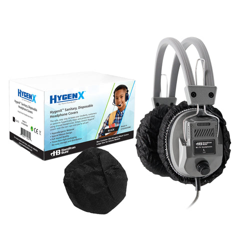 HamiltonBuhl Disposable Ear Cushion Covers, Black, 4.5" Deluxe,  50 Pair | MaxStrata®
