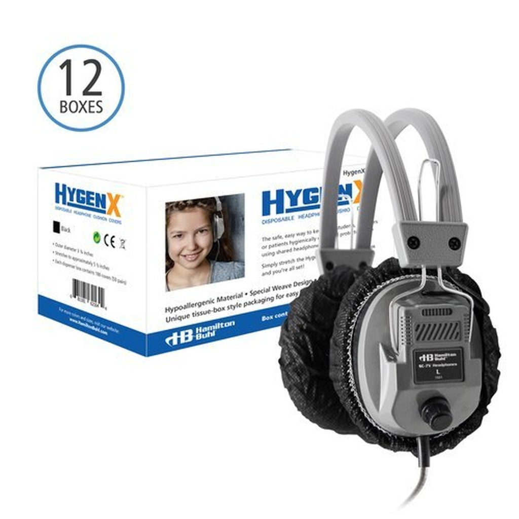 HamiltonBuhl HygenX Sanitary Ear Cushion Covers (4.5" - 600 Pairs - For Over-Ear Headphones) | MaxStrata®
