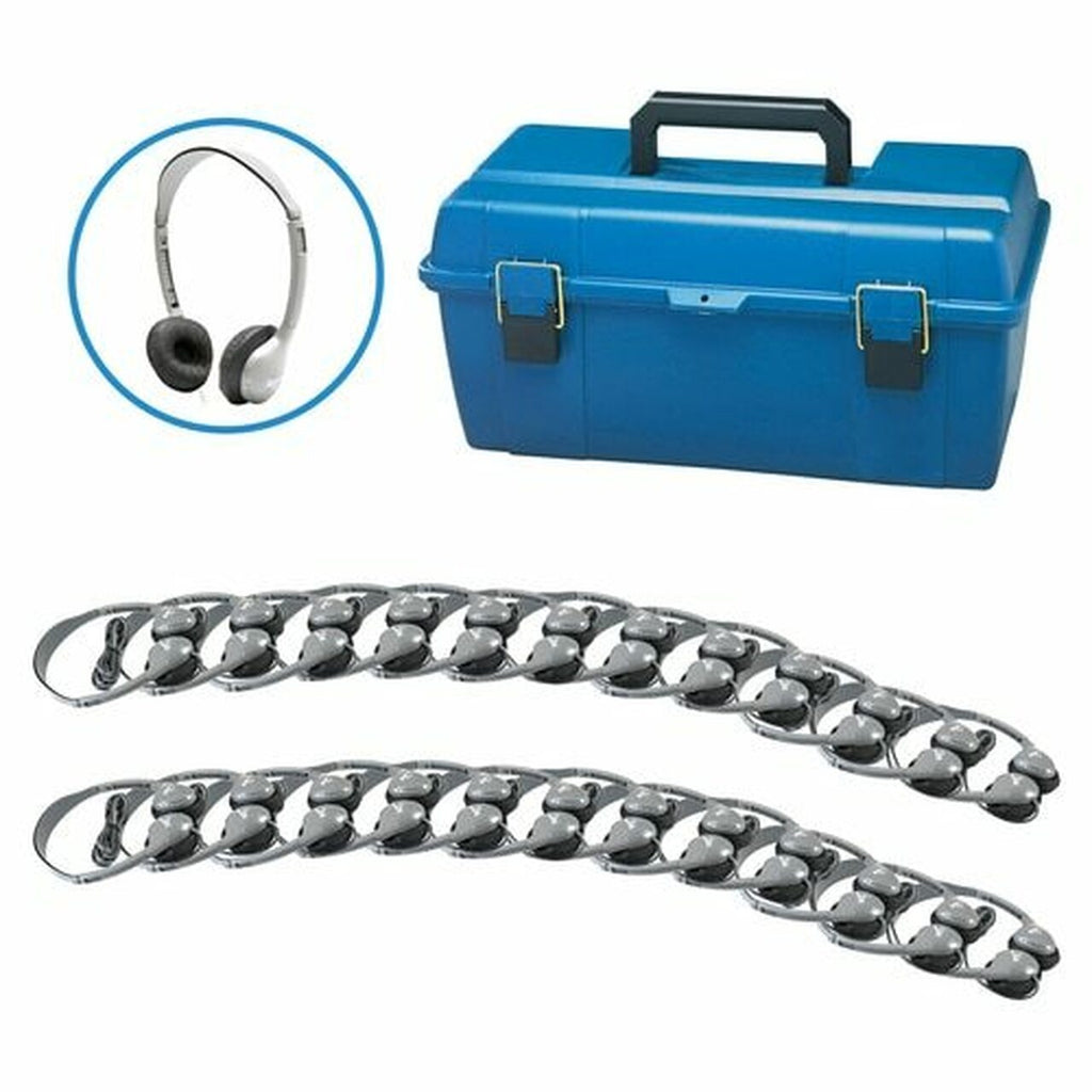 HamiltonBuhl Lab Pack, 24 MS2L Personal Headphones in a Carry Case | MaxStrata®