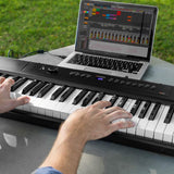 Artesia A-73 Keyboard | 73-Key Digital Piano/Keyboard w/ 12 Dynamic Voices, USB MIDI, Power Supply, Sustain Pedal & 2 Month Subscription | MaxStrata®