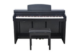 Artesia DP-150e Plus Digital Upright Piano Bundle | 88 Keys, Bluetooth & USB Connectivity, High Gloss Ebony | MaxStrata®