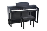 Artesia DP-150e Plus Digital Upright Piano Bundle | 88 Keys, Bluetooth & USB Connectivity, High Gloss Ebony | MaxStrata®