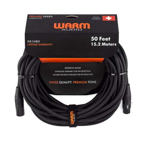 Warm Audio Premier Series XLR Female to XLR Male Microphone Cable - 50-foot | MaxStrata®