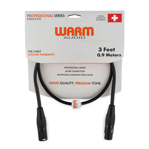 Warm Audio Pro Series XLR Female to XLR Male Microphone Cable - 3-foot | MaxStrata®