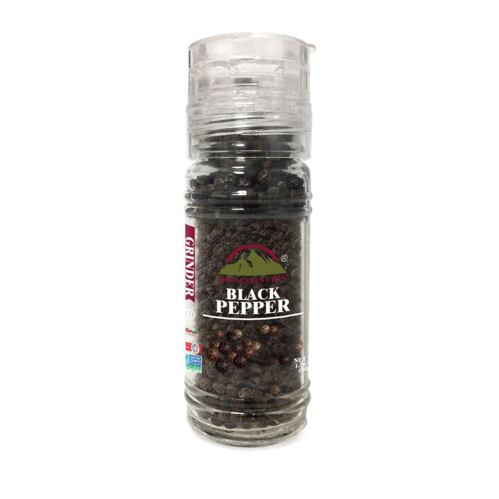 Himalayan Chef Himalayan Black Pepper - 1.76 Oz, Refillable Small Glass Grinder | MaxStrata®