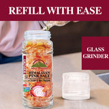 Himalayan Chef Pink Salt with Onion & Red Pepper - 3.53 Oz - Small Refillable Glass Grinders