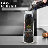 Himalayan Chef Himalayan Black Pepper - 6.35 Oz, Refillable Large Glass Grinder | MaxStrata®
